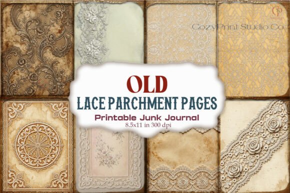 Old Lace Parchment Pages Junk Journal