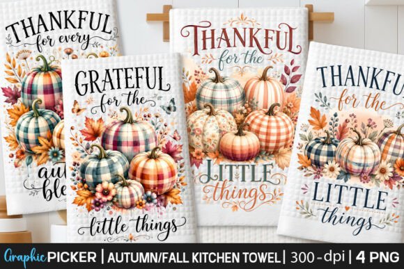 Plaid Pumpkins, Fall Thanksgiving Towel