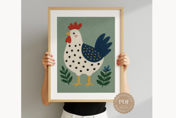 Polka Dot Hen Punch Needle Pattern