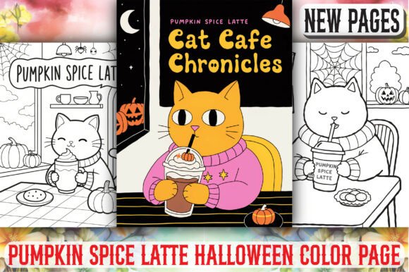 Pumpkin Spice Latte Halloween Color Page