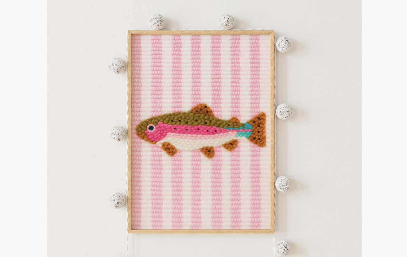 Rainbow Trout Punch Needle Pattern