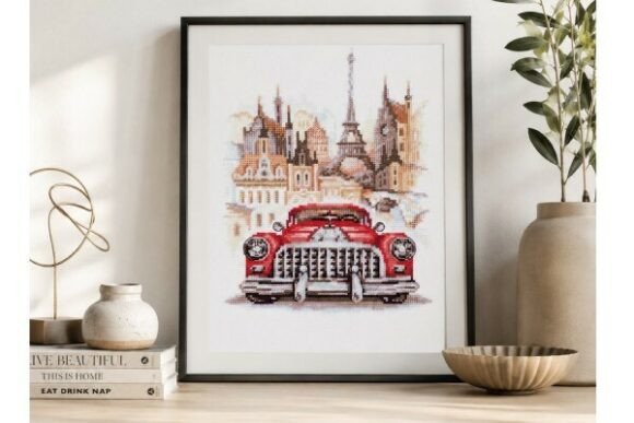 Retro Buick Cross Stitch Pattern