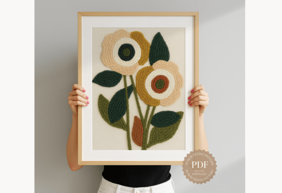 Retro Florals Punch Needle Pattern
