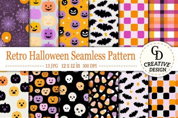 Retro Halloween Seamless Pattern
