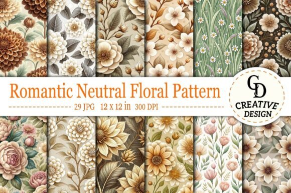 Romantic Neutral Floral Pattern