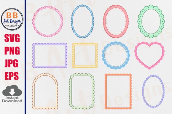 Scallop Wavy Scalloped Frame SVG PNG