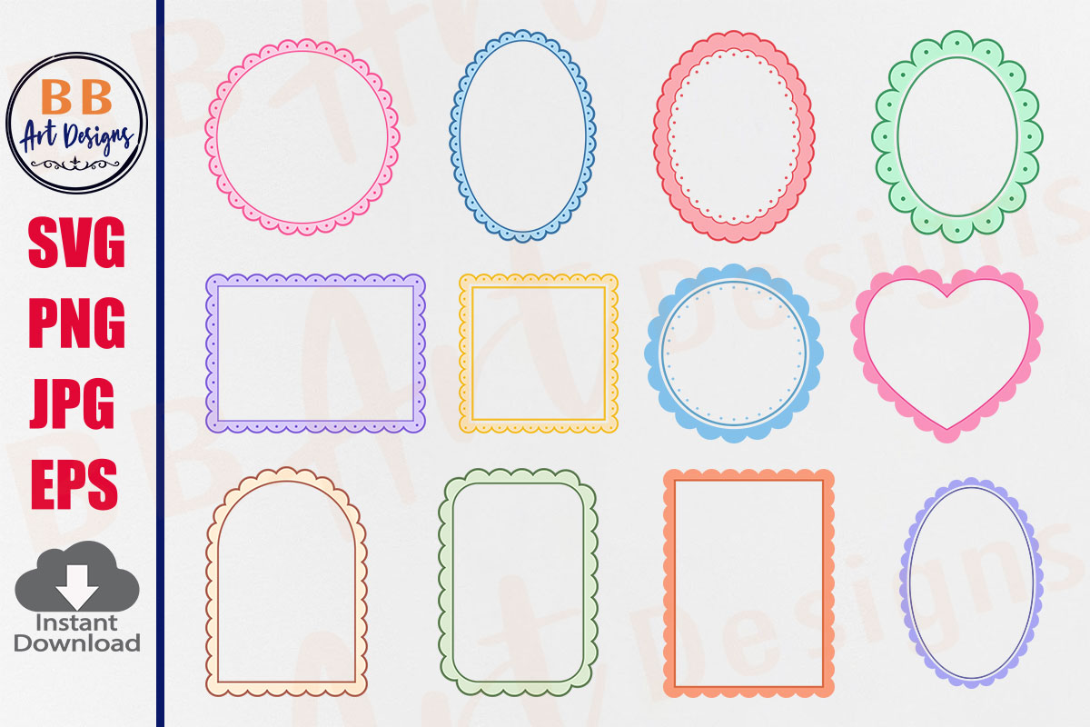 Scallop Wavy Scalloped Frame SVG PNG