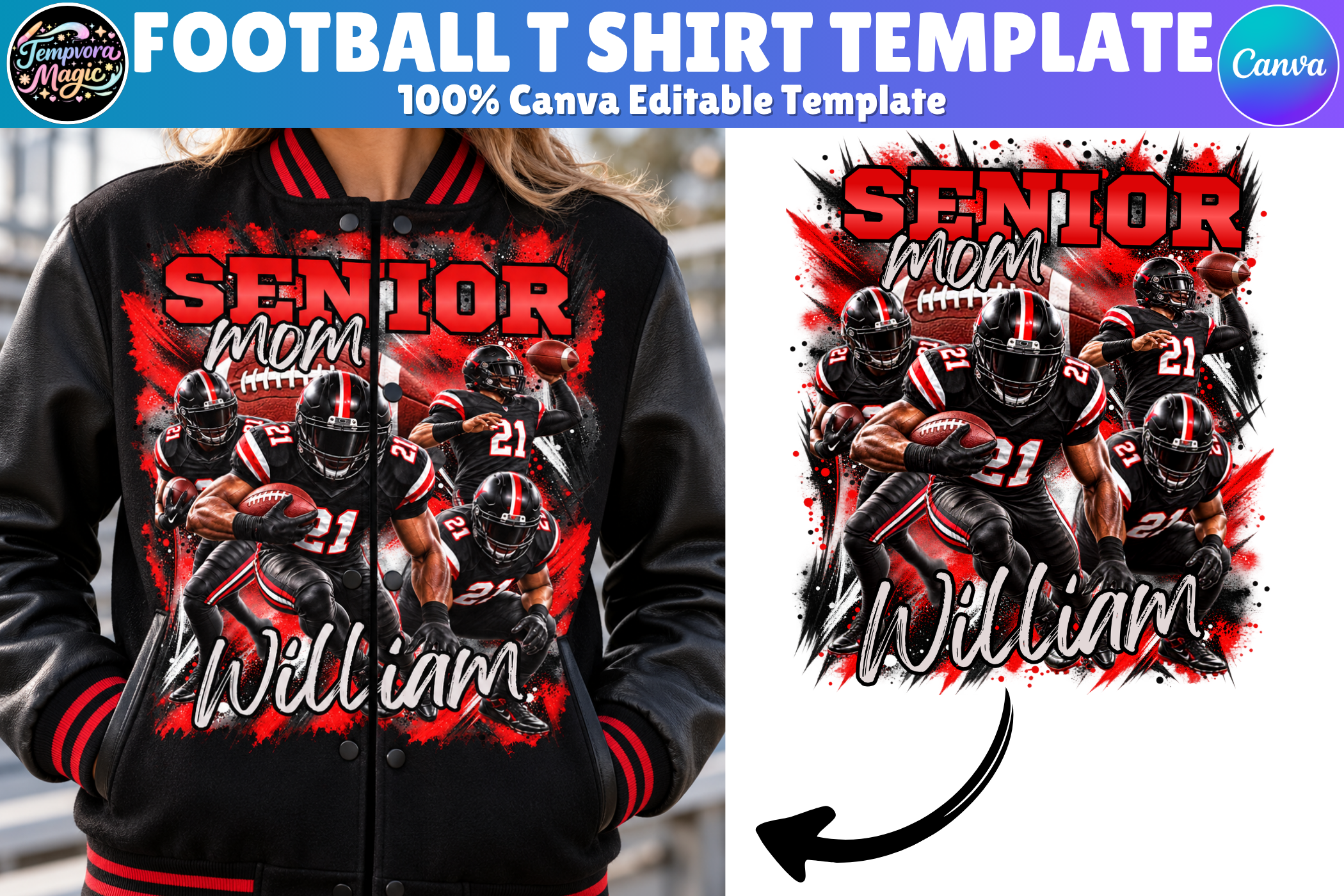 Senior Football Mom Shirt Template