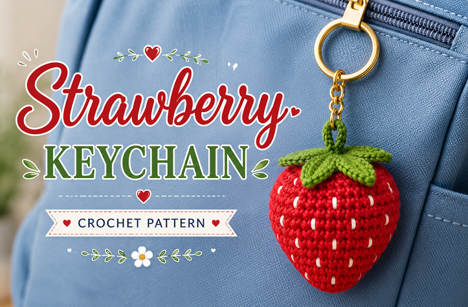 Strawberry Keychain Crochet Pattern