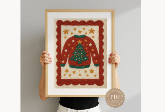 Ugly Sweater Tree Punch Needle Pattern