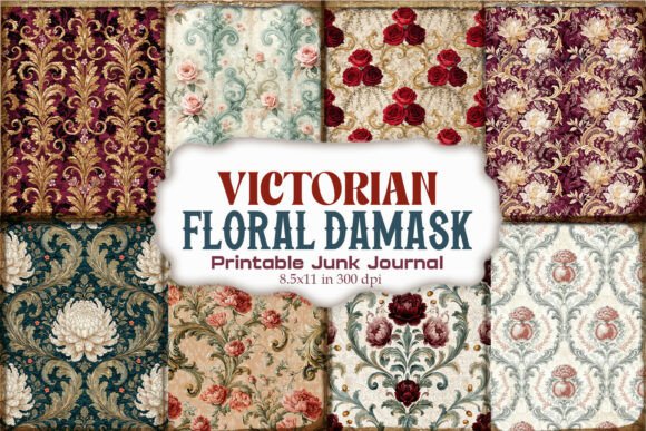 Victorian Floral Damask Junk Journal