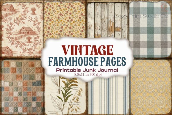 Vintage Farmhouse Junk Journal Page