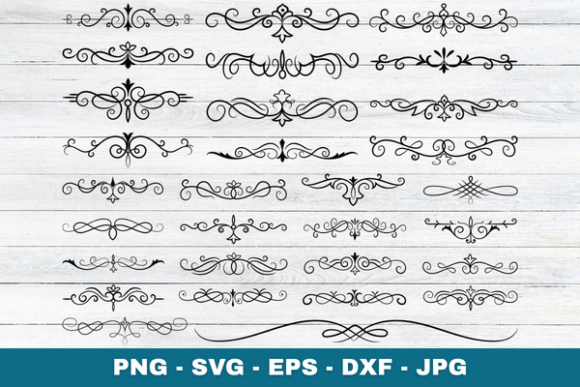 Vintage Flourish Text Divider SVG Bundle