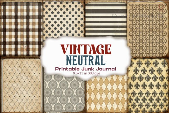 Vintage Neutral Pattern Junk Journal