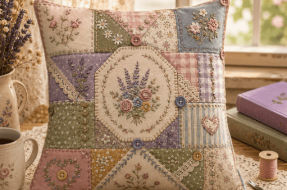 Vintage Pastel Patchwork Quilt