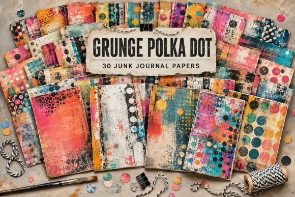 Vintage Polka Dot Digital Papers