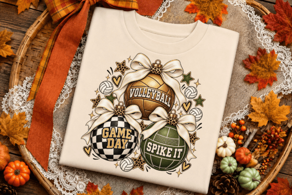 Volleyball Christmas Ornament PNG Tee