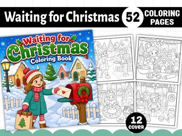 Waiting for Christmas Coloring Book