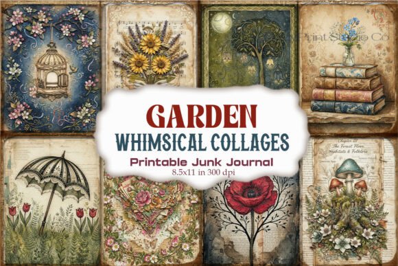 Whimsical Garden Collage Junk Journal