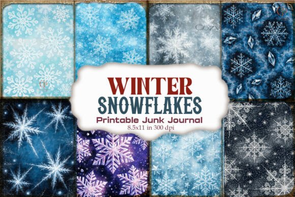 Winter Snowflakes Junk Journal Page