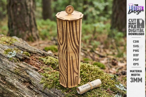 Wooden Geocaching Container Laser Cut