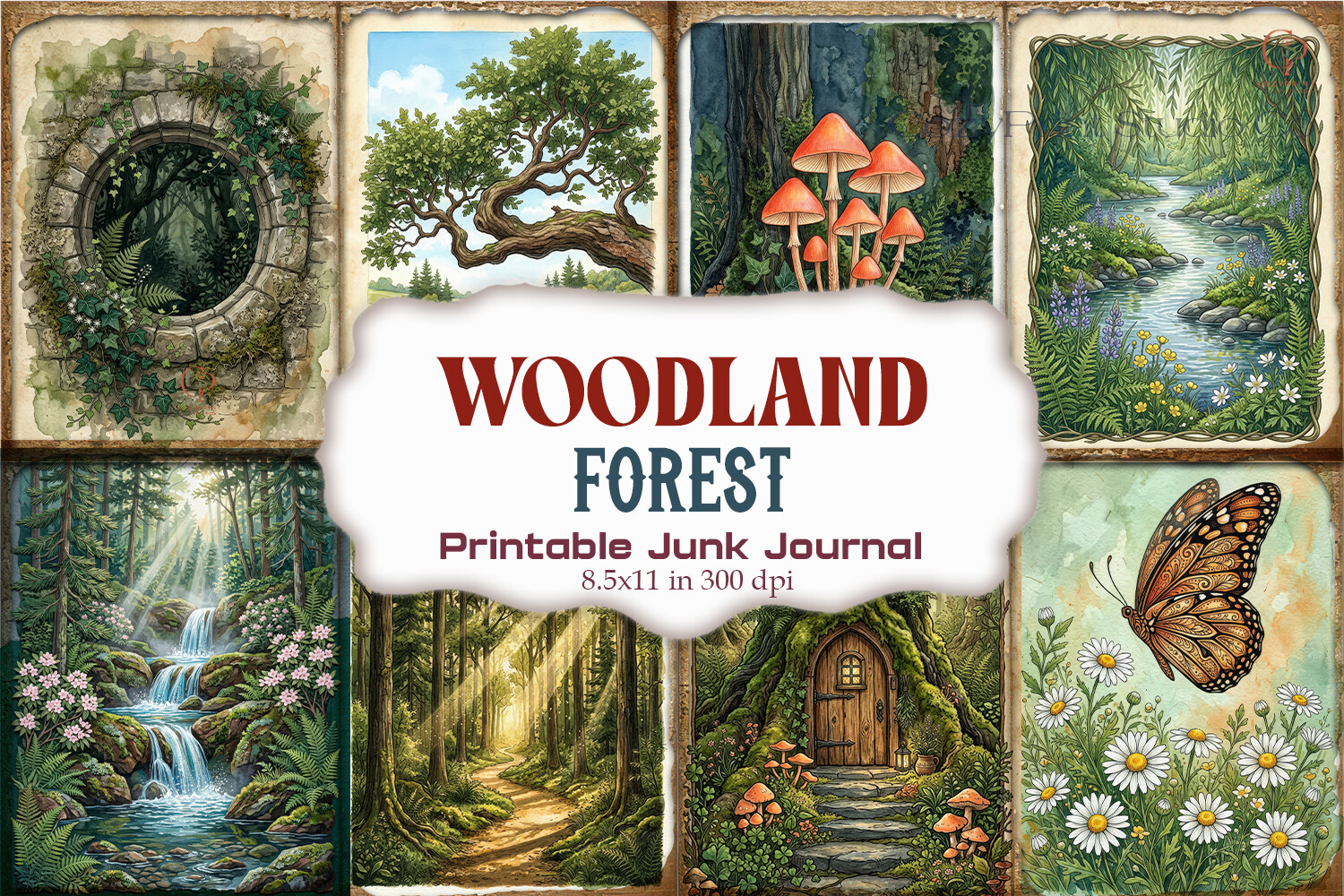 Woodland Forest Scenery Junk Journal