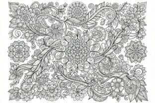 Floral Patterns Color In 50 Floral Ornament Coloring Pages Bundle Graphic by Lasercut_pro ...
