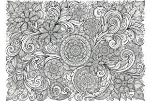 Floral Patterns Color In 50 Floral Ornament Coloring Pages Bundle Graphic by Lasercut_pro ...