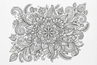 Floral Patterns Color In 50 Floral Ornament Coloring Pages Bundle Graphic by Lasercut_pro ...