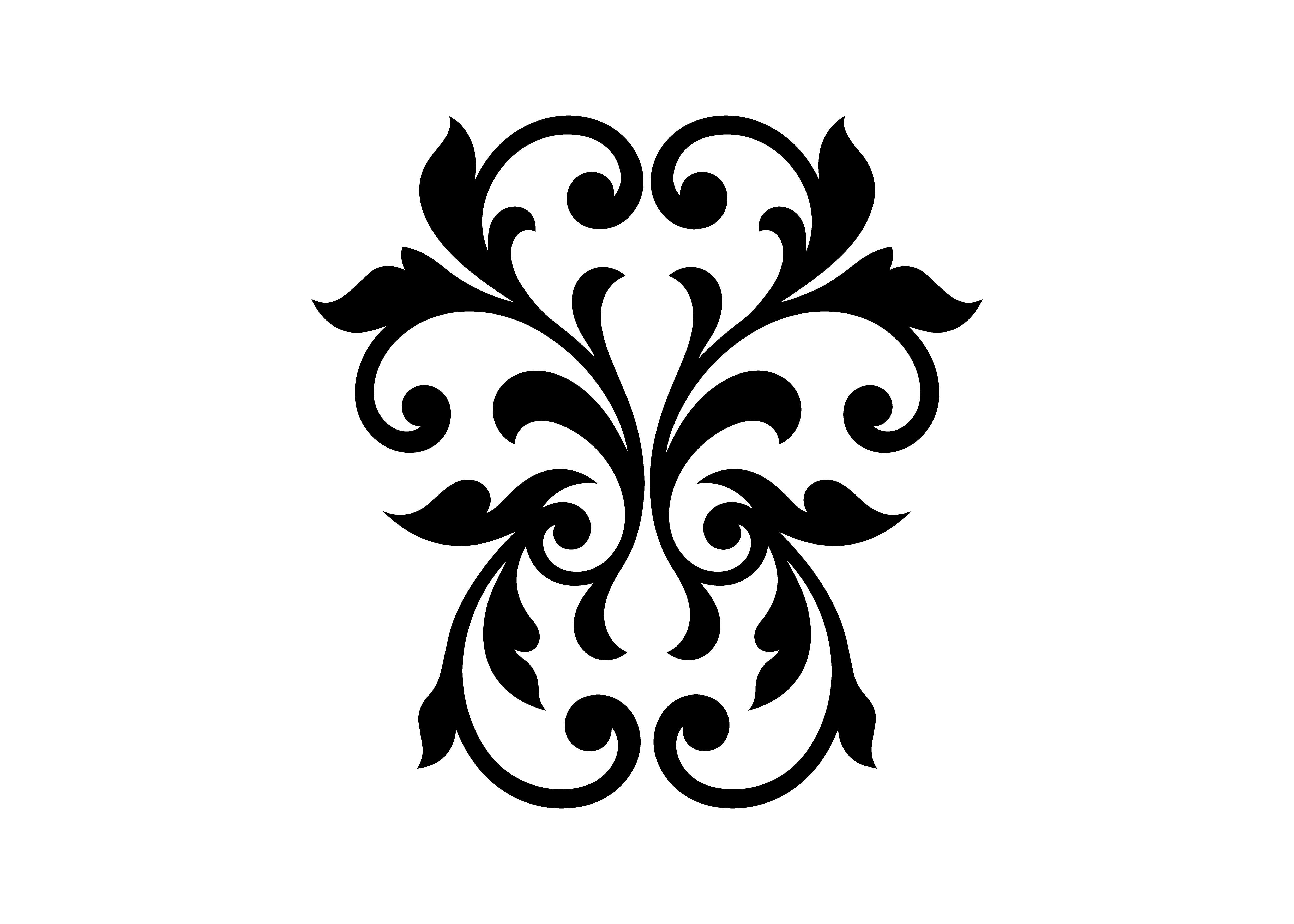 Baroque Leaf Scroll Ornament SVG