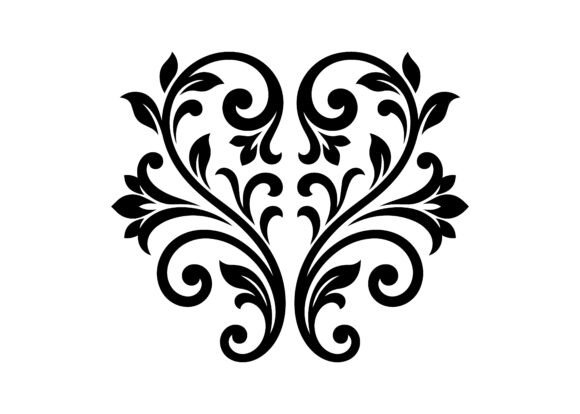 Botanical Scroll Flourish Ornament SVG