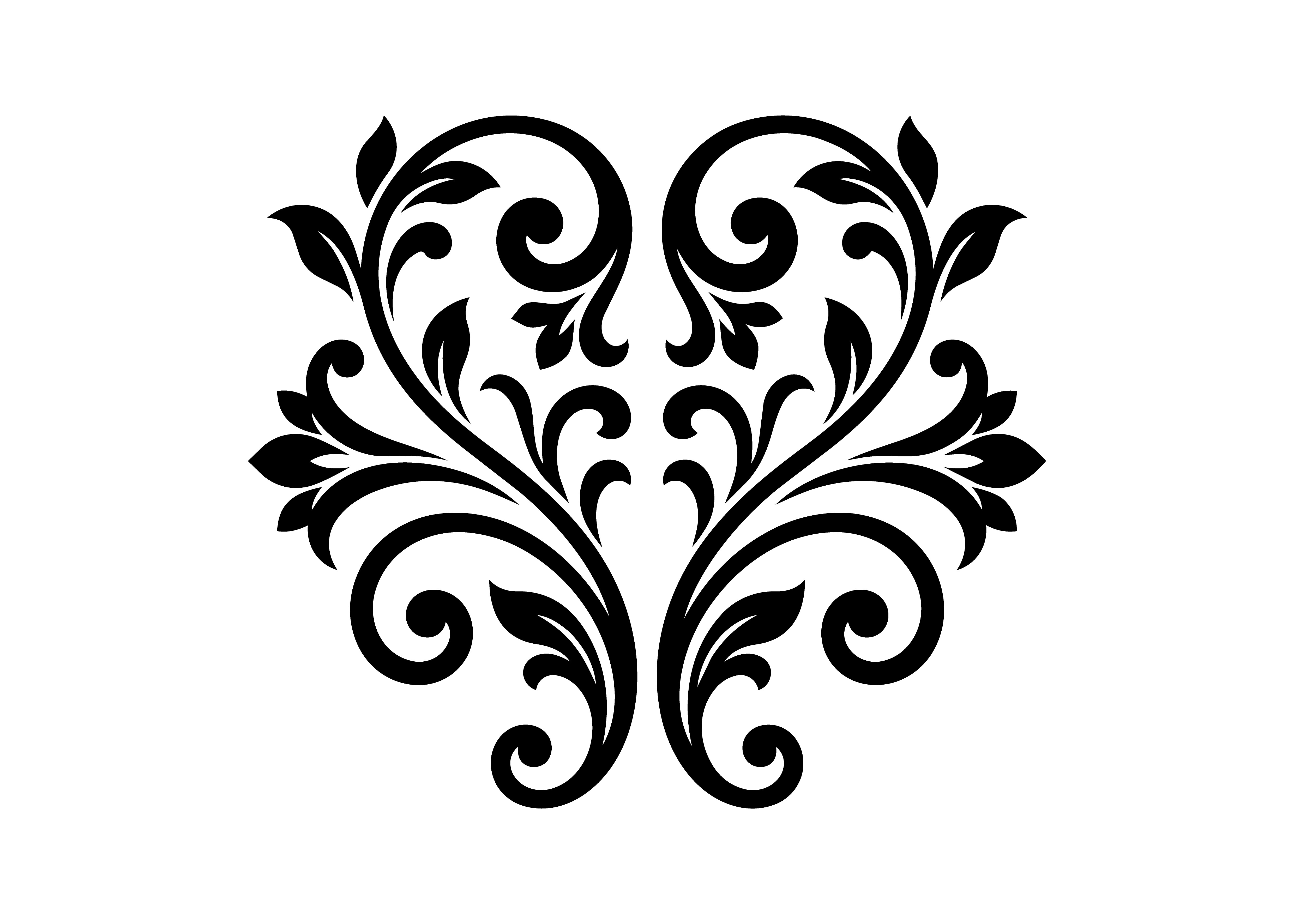 Botanical Scroll Flourish Ornament SVG