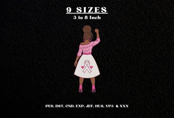 Breast Cancer Warrior Woman Embroidery