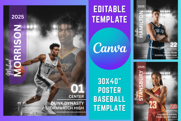 Canva Basketball Stadium Poster Template