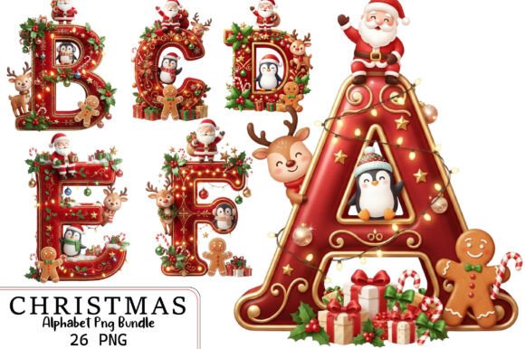 Christmas Alphabet PNG Bundle