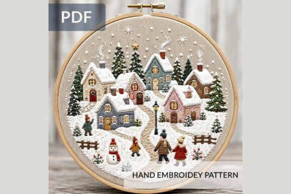 Christmas Village Embroidery 2 Pattern