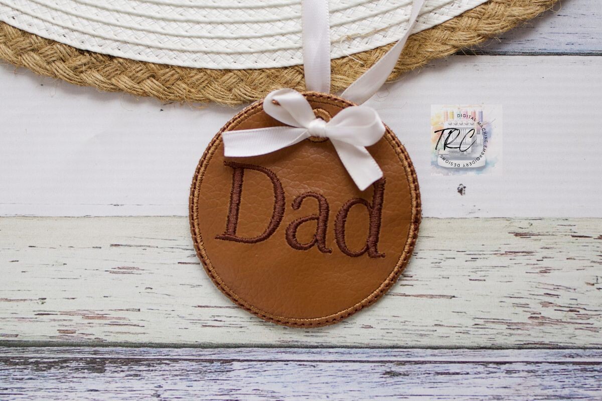 Circle Satin Stitch Tag Embroidery