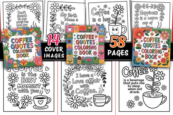 Coffee Quotes Coloring Book