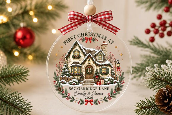 Custom New House Christmas Ornament PNG