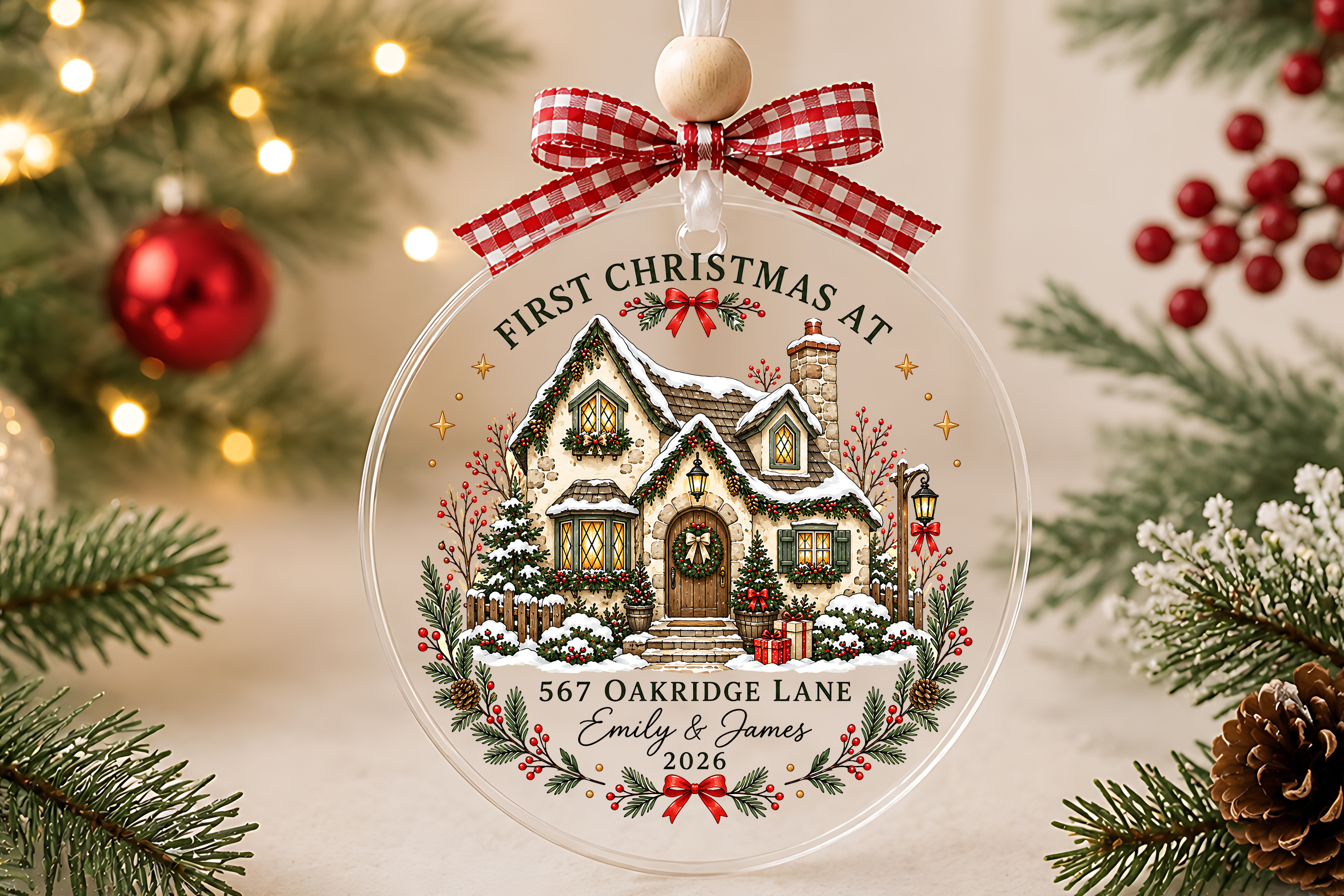 Custom New House Christmas Ornament PNG