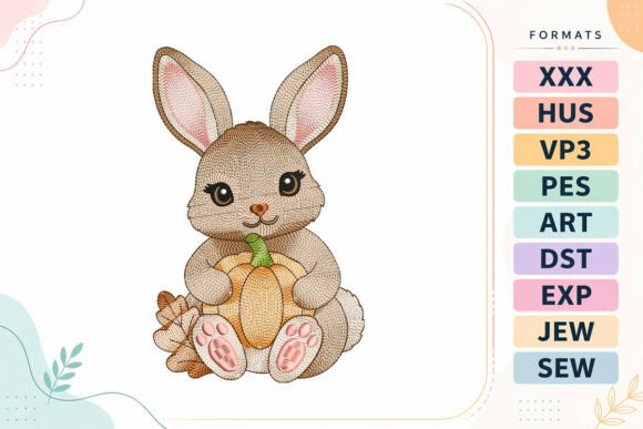 Cute Bunny Ripple Pumpkin