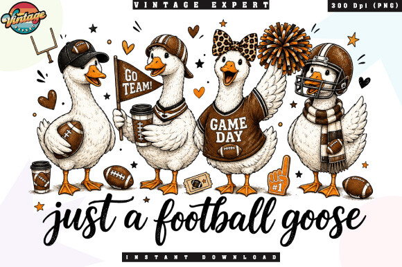 Cute Football Goose Game Day PNG