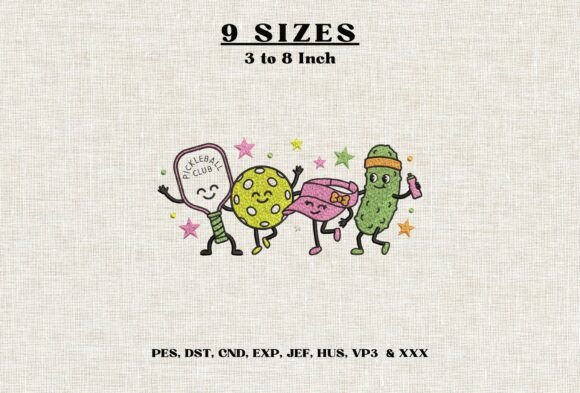Cute Pickleball Club Machine Embroidery