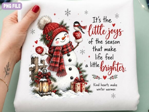 Cute Snowman Christmas PNG, Cozy Winter