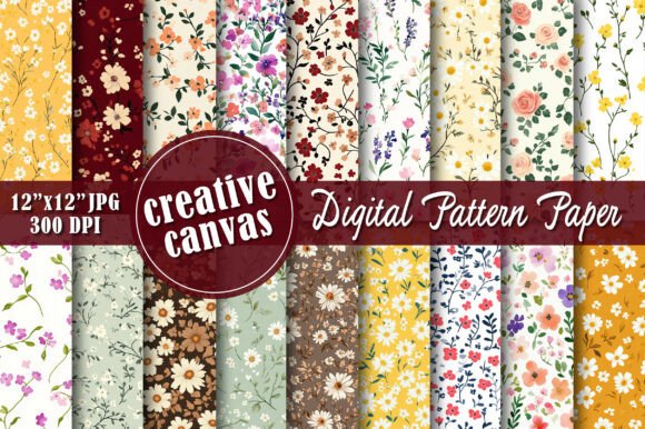 Daisy Wildflower Seamless Patterns