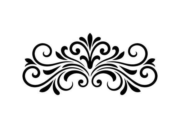 Elegant Floral Scroll Divider SVG