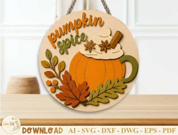 Fall Door Hanger Laser Cut File Laser Cutting