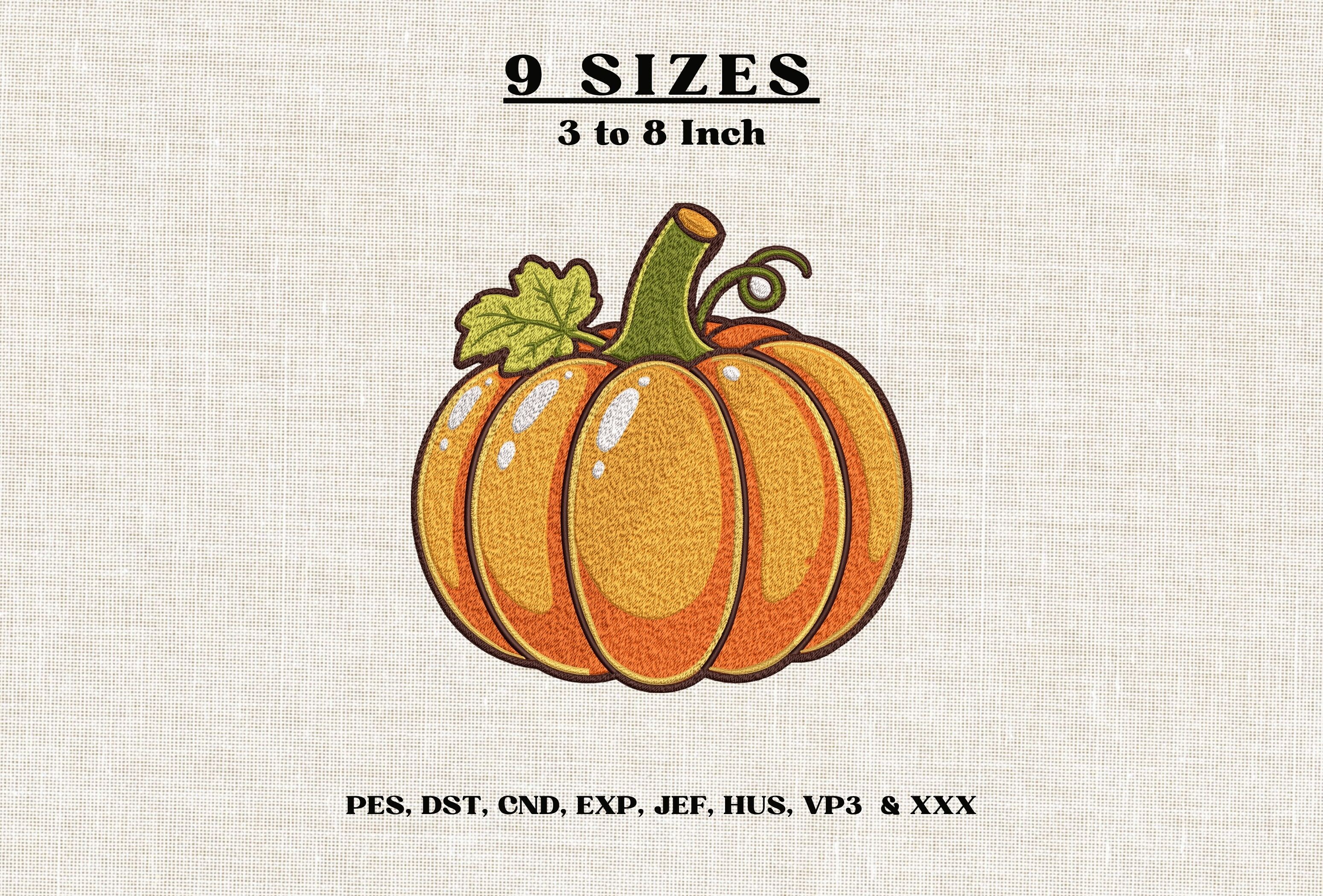 Fall Pumpkin Machine Embroidery Design