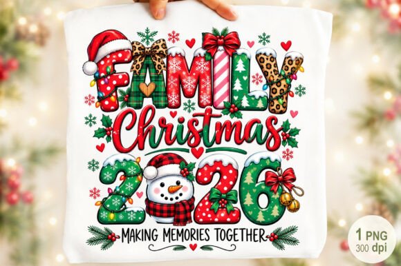 Family Christmas 2026 Holiday PNG Design