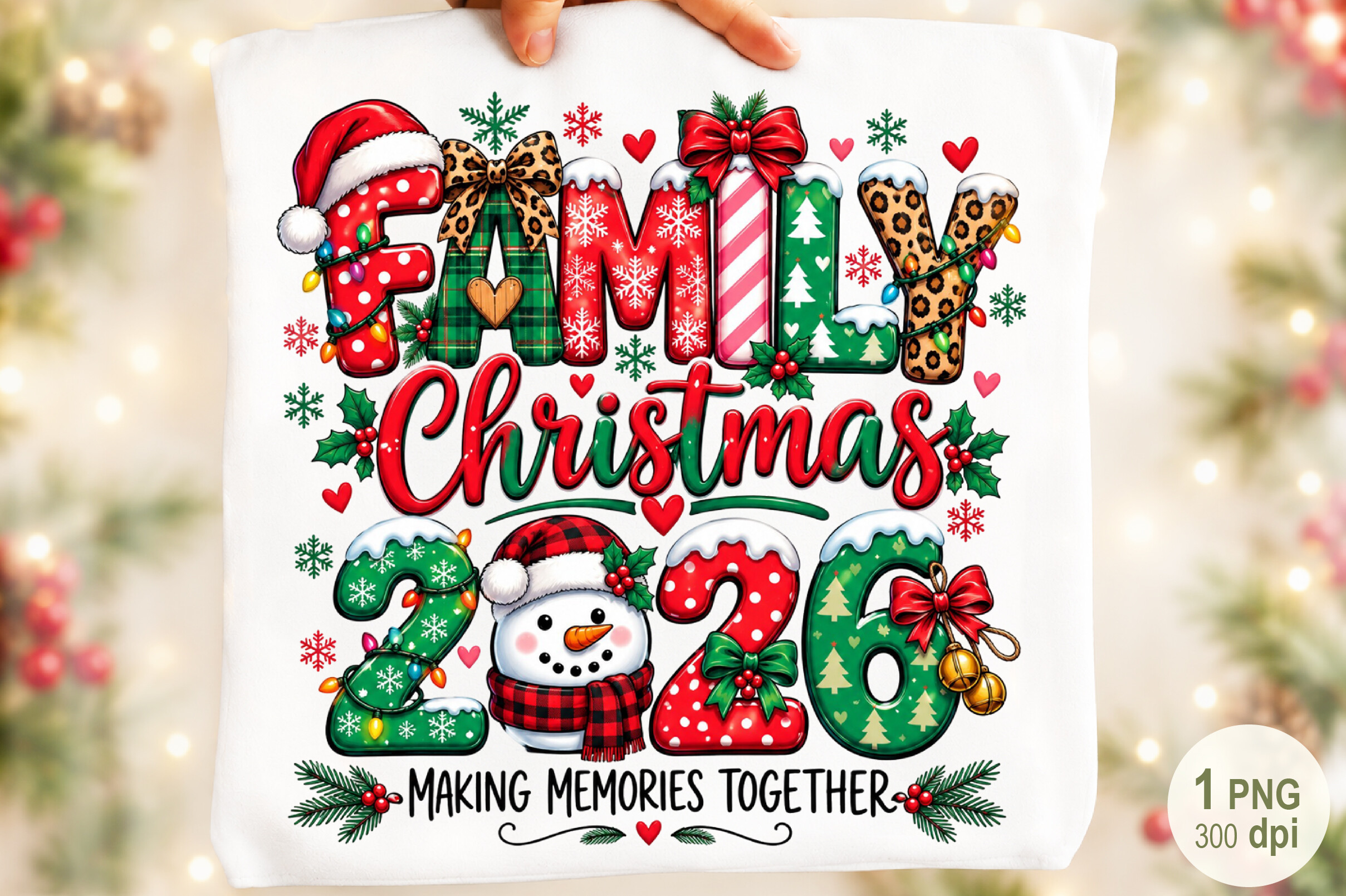 Family Christmas 2026 Holiday PNG Design